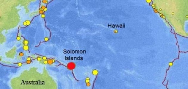 جزر سليمان الواقعة على المحيط الهادي، وتبعد نحو 1500 كيلومتر شمال شرق أستراليا